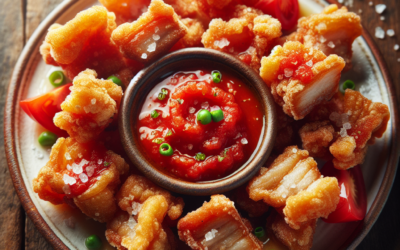 Chicharrones de cerdo con salsa de tomate