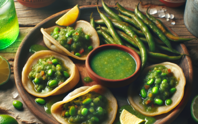 Tlacoyos veganos de frijol y salsa verde