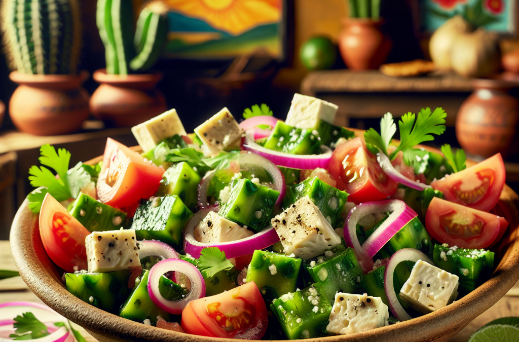 Ensalada de nopal con queso panela