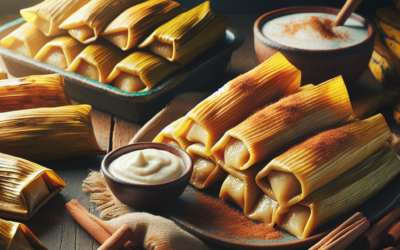 Tamales de plátano con crema y canela