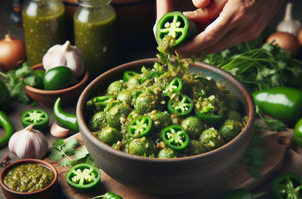 Salsa de tomate verde con chile jalapeño