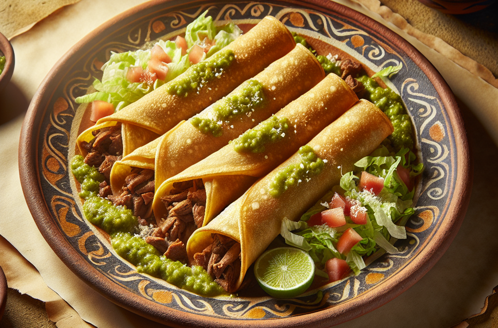 Taquitos Dorados de Carne de Res: Crujientes y Sabor Tradicional