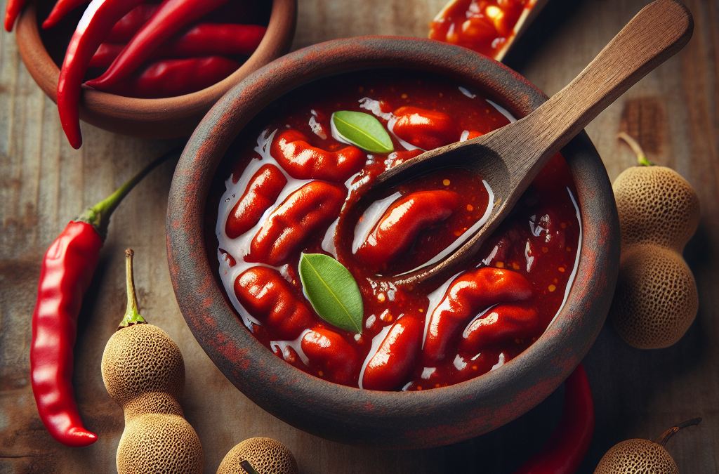 Salsa de tamarindo con chile de árbol