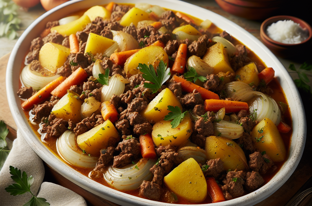 Picadillo con papas y zanahorias