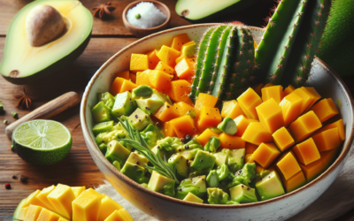 Ensalada de nopales con mango y aguacate