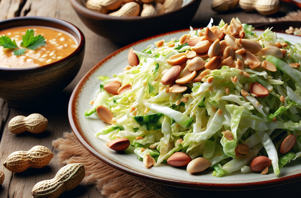 Ensalada de col con aderezo de cacahuate