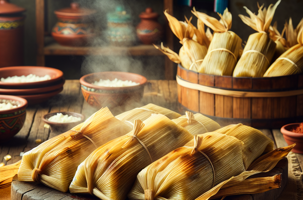 Tamales de elote con queso crema