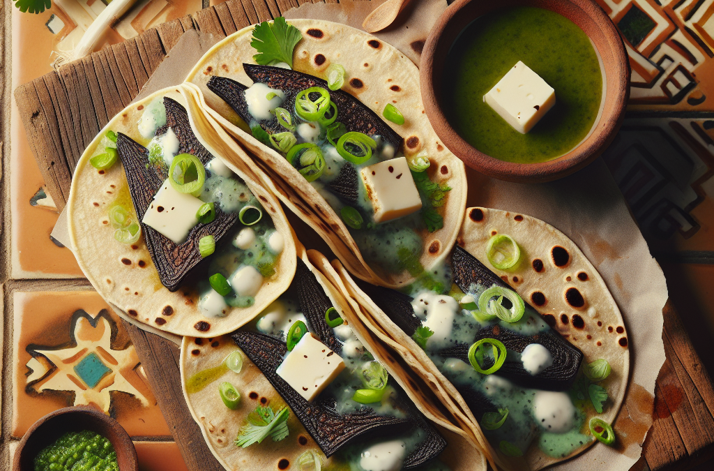 Tacos de huitlacoche con queso panela