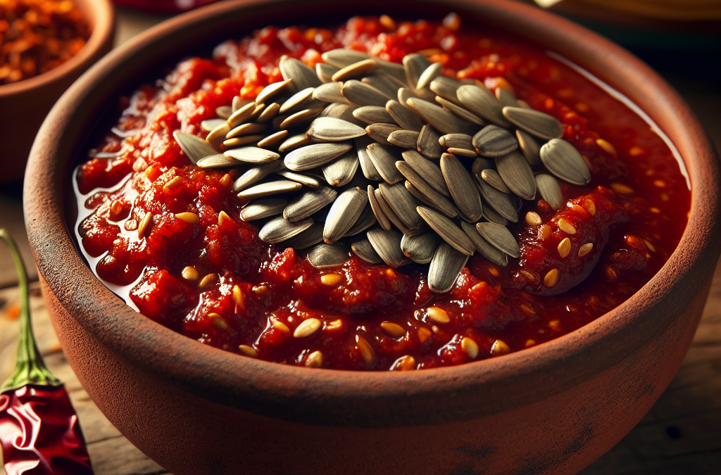 Salsa de chiles secos con semillas de girasol