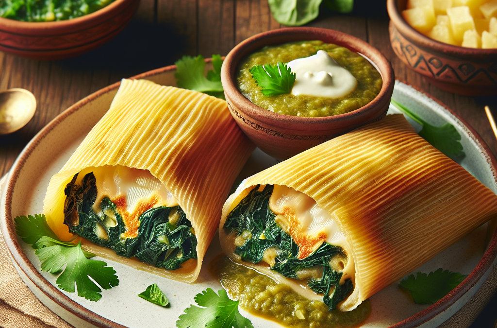 Tamales de acelgas con queso panela