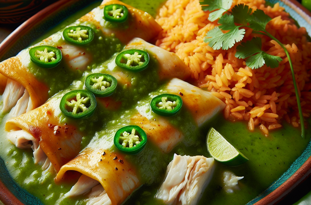 Enchiladas de pescado con salsa verde