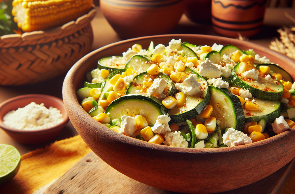 Ensalada de calabacitas con elote y queso fresco