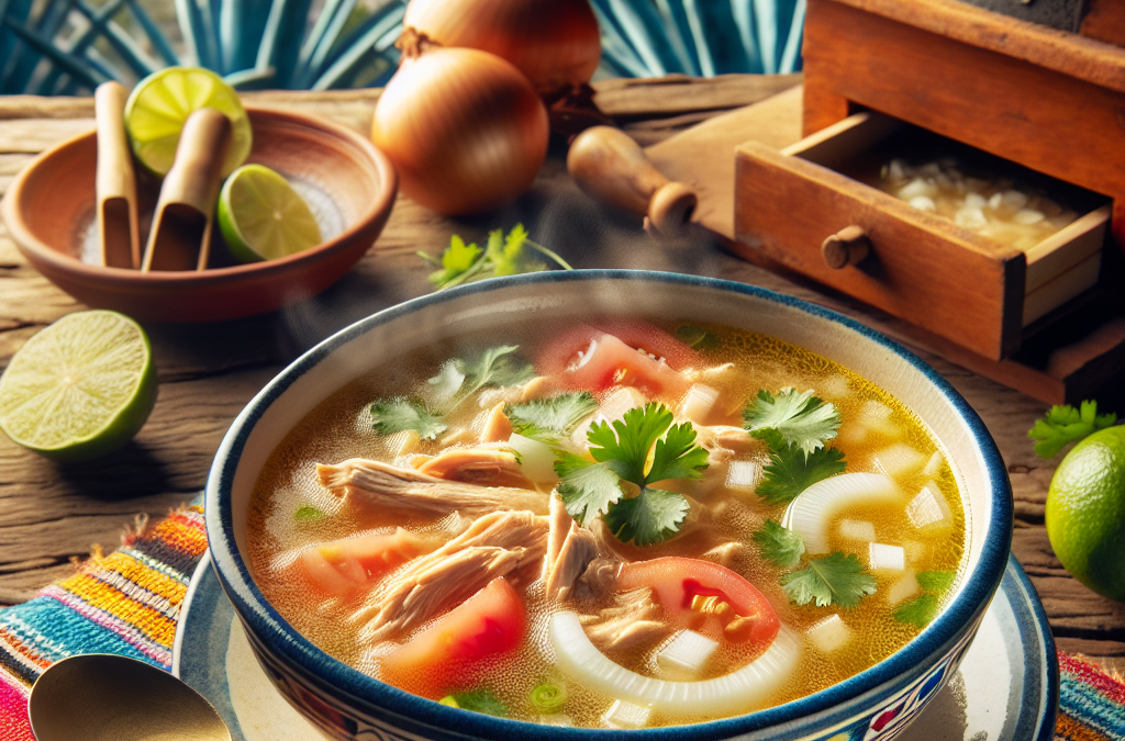 Caldo de pollo estilo Jalisco