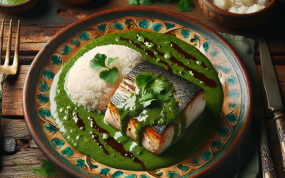 Filete de pescado en mole verde