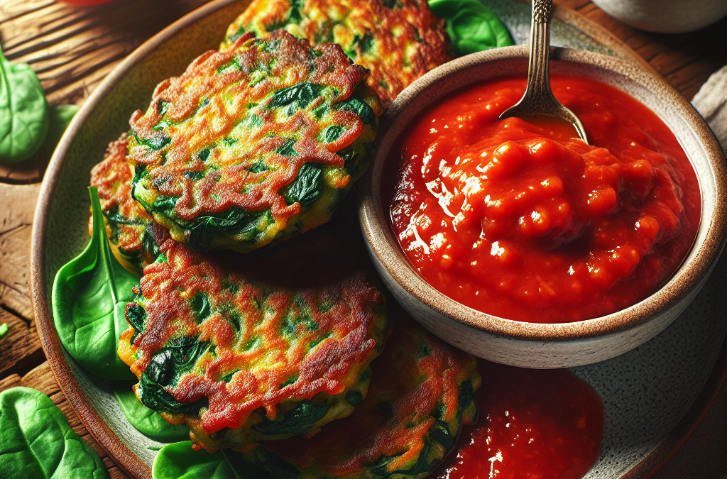 Tortitas de espinacas con salsa de jitomate