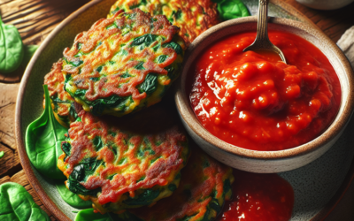 Tortitas de espinacas con salsa de jitomate