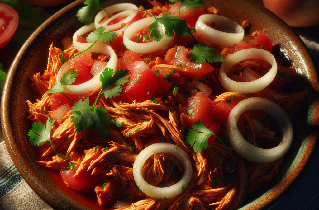 Tinga de pollo con cebolla y jitomate