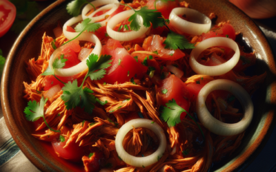 Tinga de pollo con cebolla y jitomate