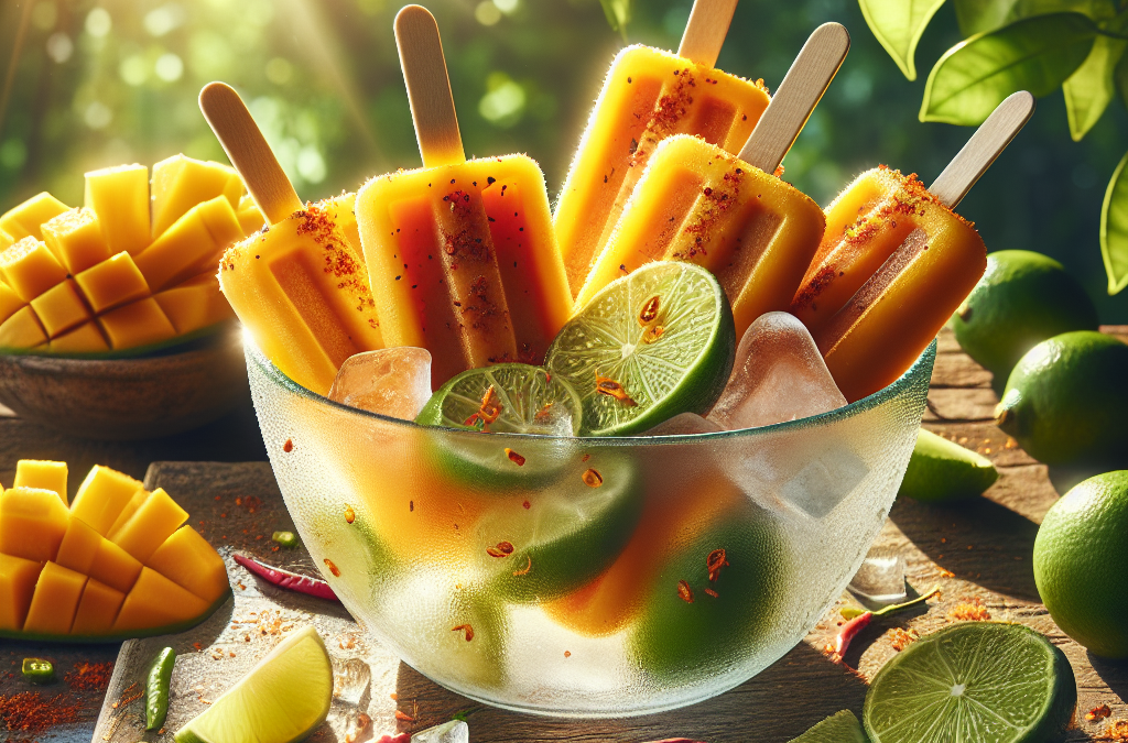 Paletas de mango con chile y limón