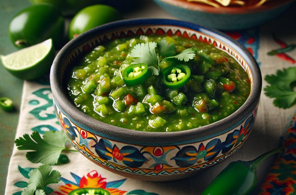 Salsa de tomatillo con chile morita