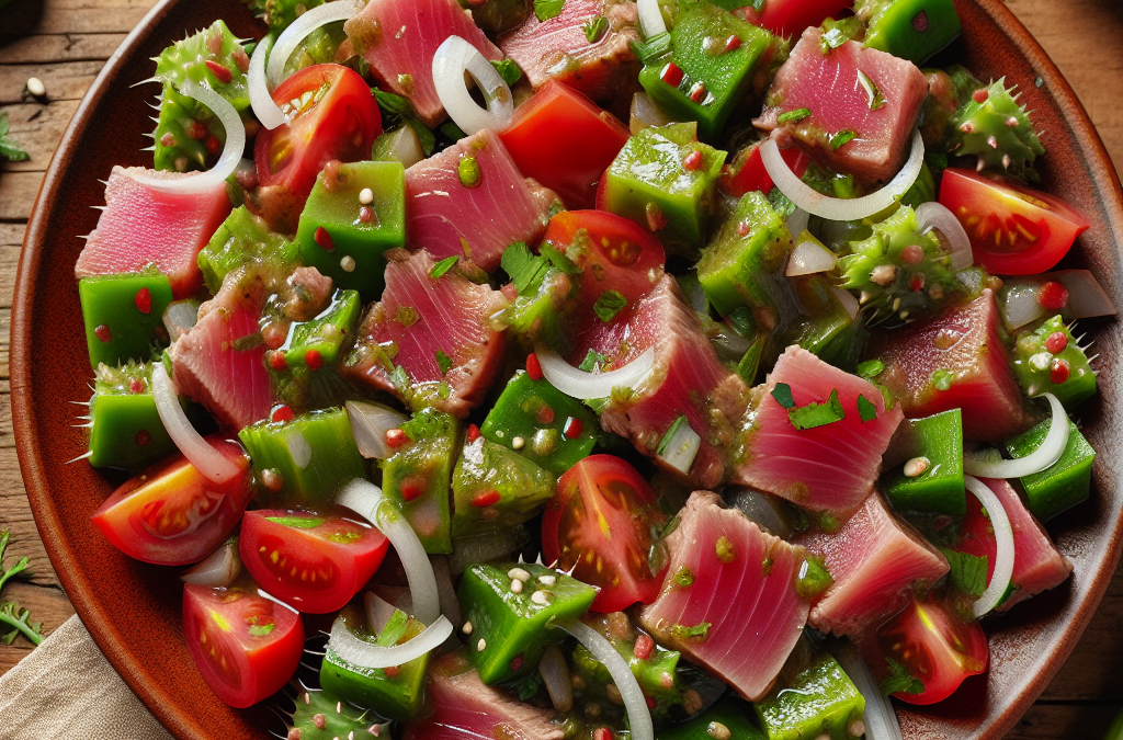 Ensalada de atún con nopales