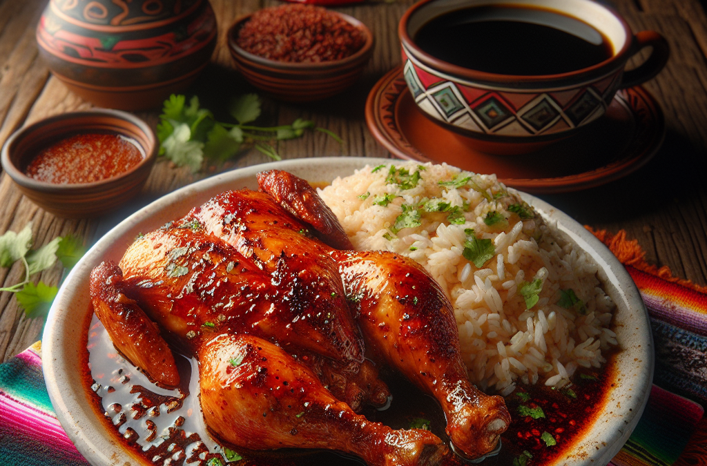 Pollo en adobo con arroz