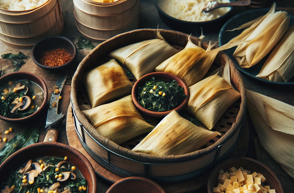 Tamales de hongos con epazote y queso