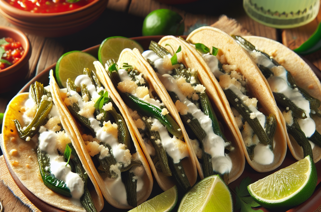 Tacos de rajas con crema y queso