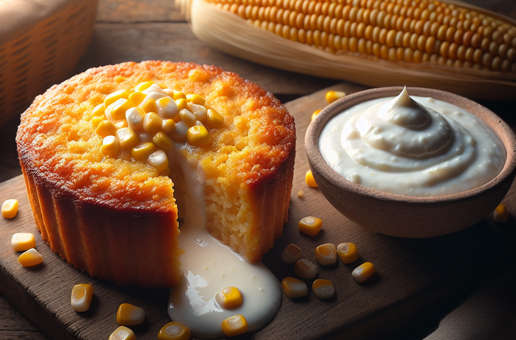 Pastel de elote con crema