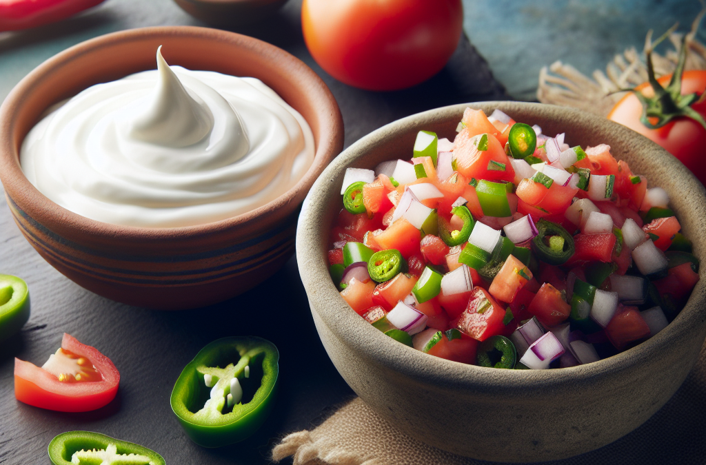 crema y pico de gallo