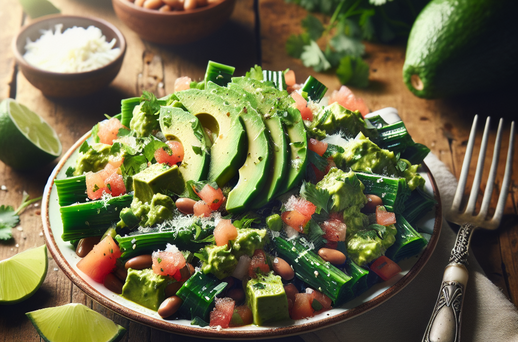 Ensalada de nopales con aguacate y cilantro