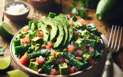 Ensalada de nopales con aguacate y cilantro