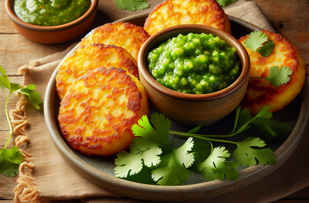 Tortitas de papa con salsa verde