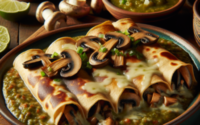 Enchiladas de hongos con salsa verde