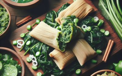 Tamales de verdolagas con salsa verde