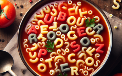 Sopa de letras con caldo de jitomate