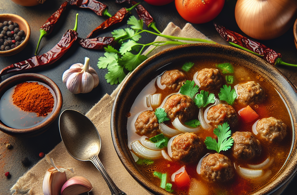 Sopa de albóndigas con chipotle