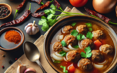 Sopa de albóndigas con chipotle