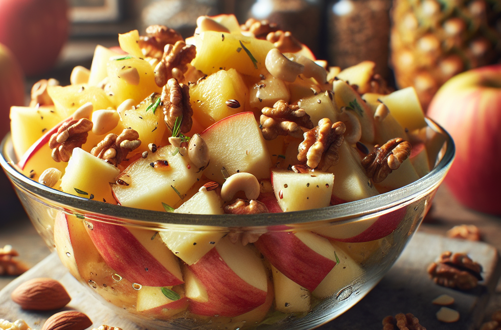 Ensalada de manzana con nuez y piña