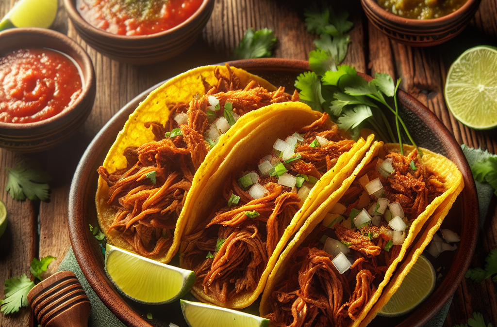 Tacos dorados de carne deshebrada