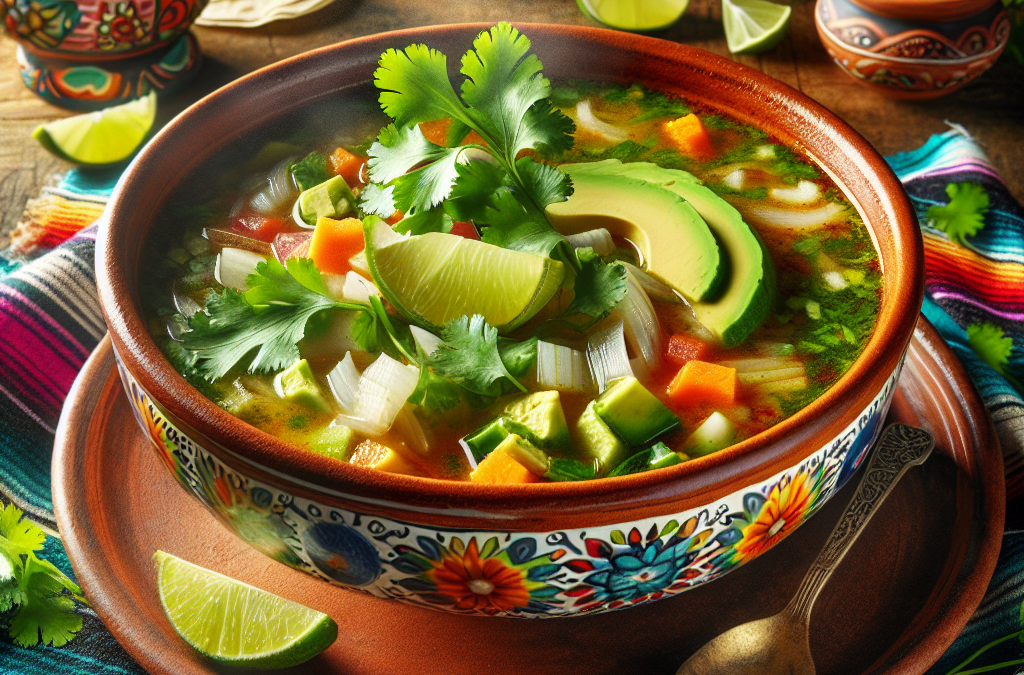 Caldo tlalpeño de verduras