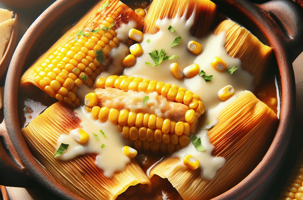 Tamales de cazuela con queso y elote