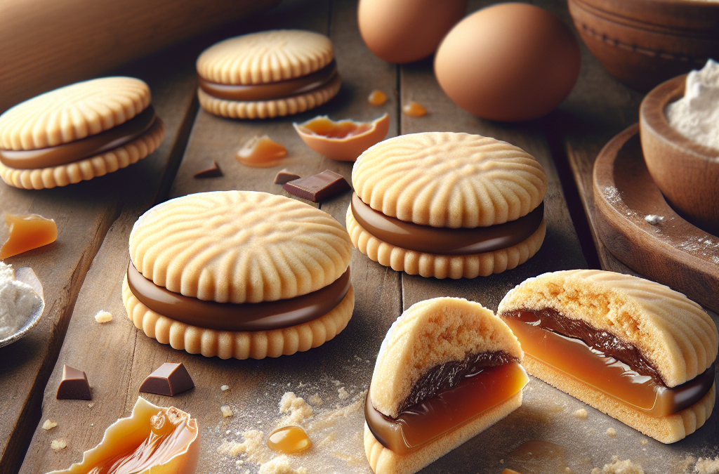 Alfajores rellenos de cajeta