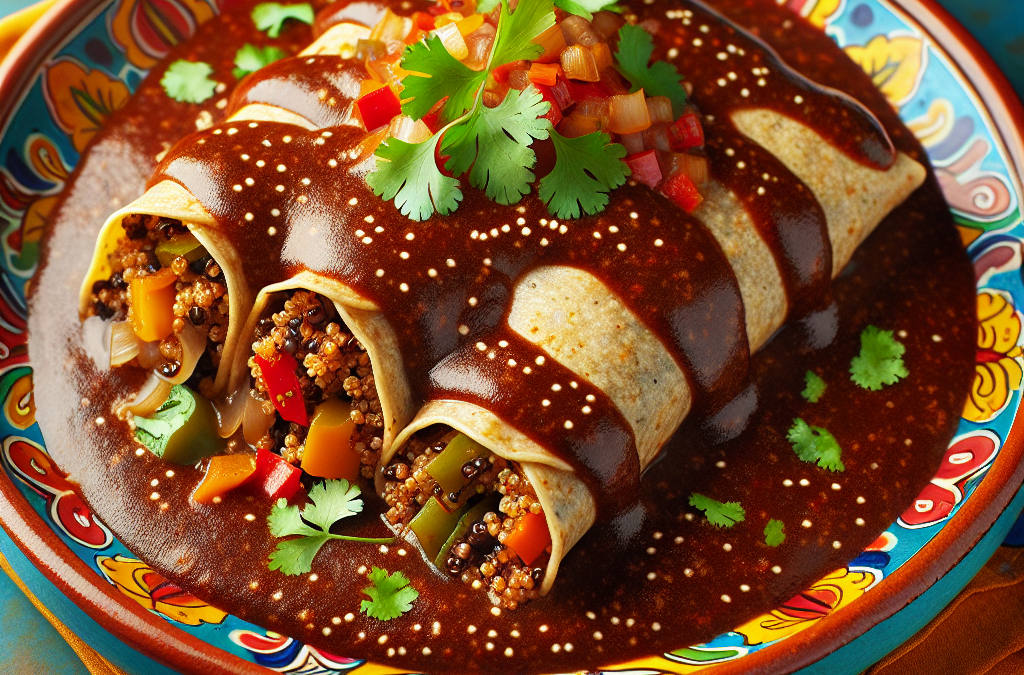 Enchiladas de quinoa con mole