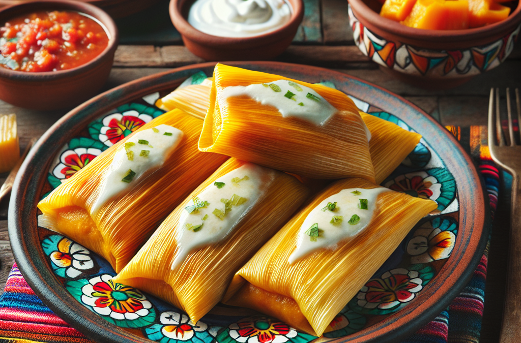 Tamales de calabaza con queso