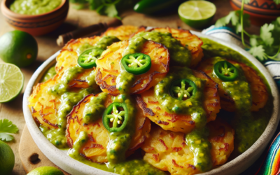 Tortitas de papa veganas con salsa verde