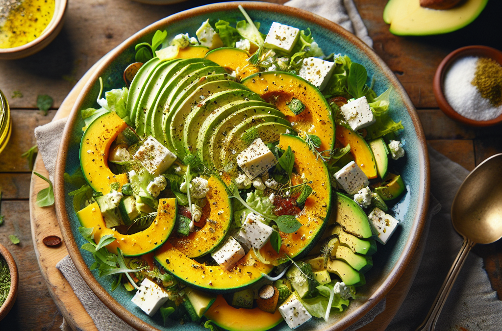 Ensalada de calabacitas con queso fresco y aguacate