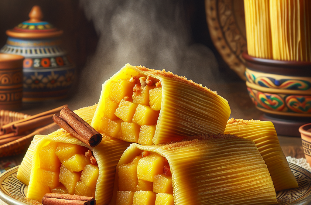 Tamales de piña con canela