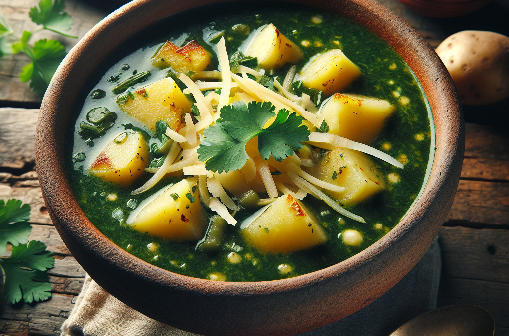 Sopa de papa y queso con chile poblano