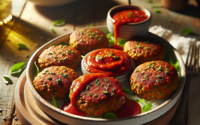 Tortitas de lentejas con salsa de jitomate